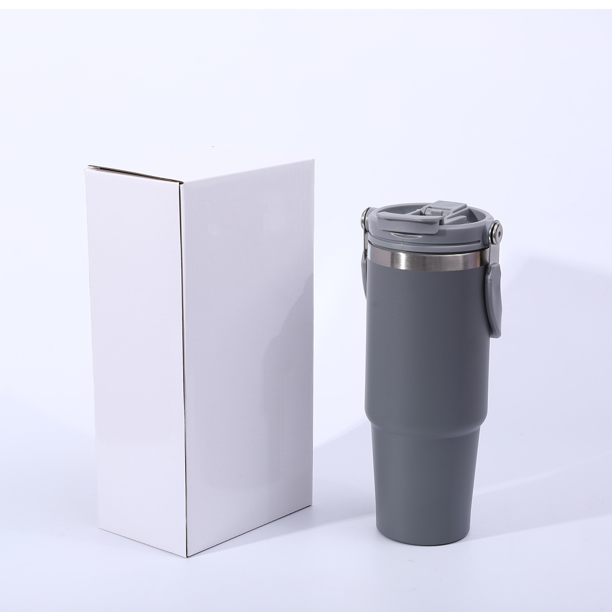 304 taza de acero inoxidable taza de automóvil de gran capacidad taza de aislamiento de calor aislamiento frío taza de hielo mango taza de paja de doble bebida