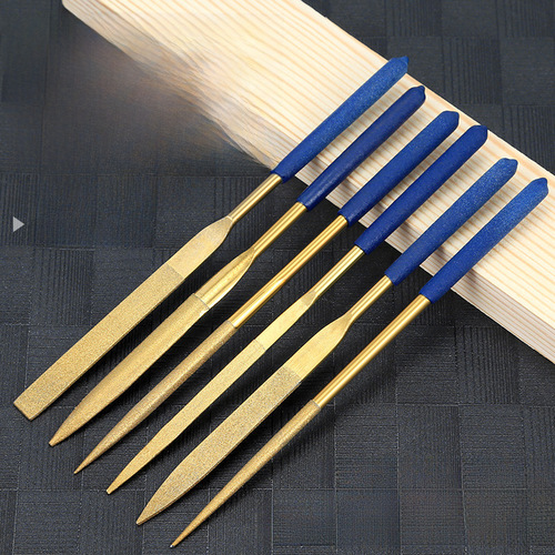 Plated Diamond Files, Titanium Diamond Abrasive Flat File with Half Round and Triangle Shapes, 10-Piece Set of Alloy Files