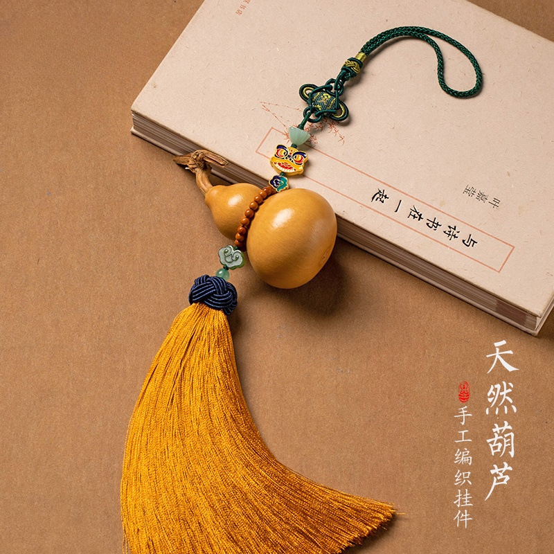 Original Natural gourd pendant home indoor ornaments yellow tassel Car Rearview Mirror car pendant pendant gift