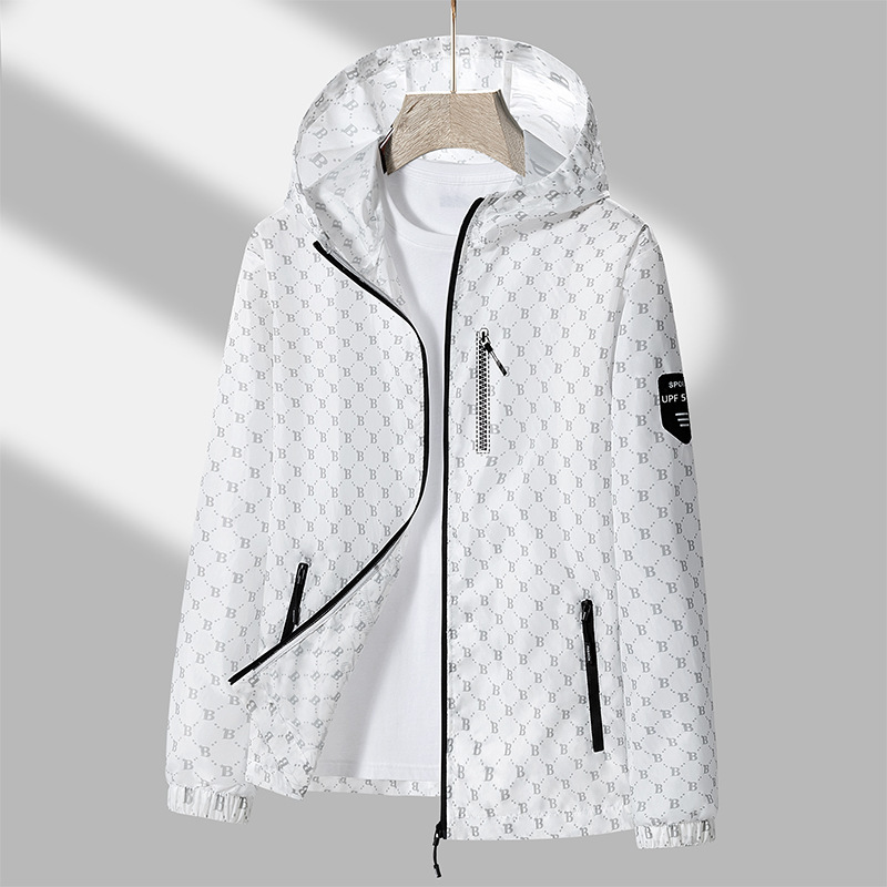 2024 moda nueva chaqueta de protección solar para hombres abrigo delgado de verano deportivo al aire libre transpirable anti-UV ropa de piel image 6
