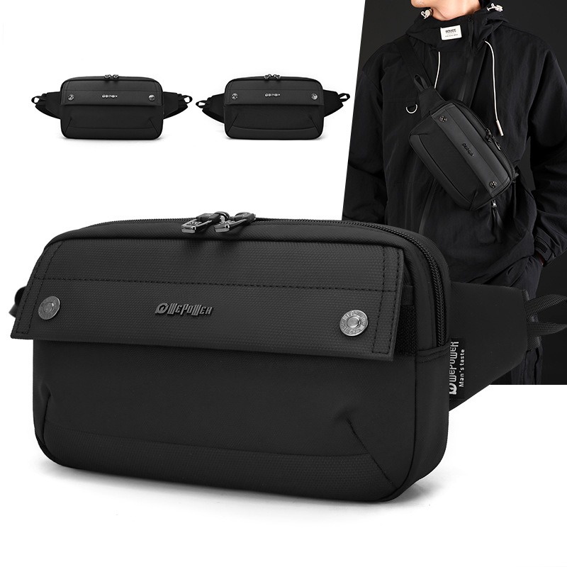 WEPOWER nuevo bolso cuadrado simple, bolso de cintura de moda casual versátil, bolso de pecho de viaje a prueba de derrames
