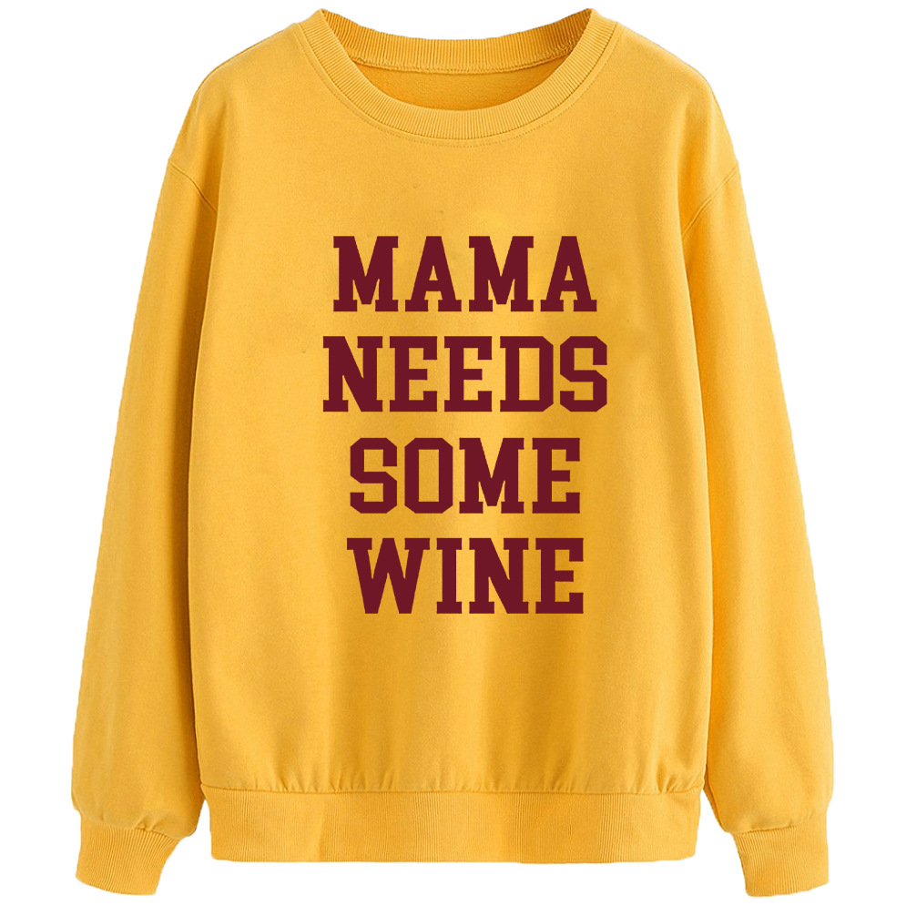MAMA NECESITA ALGUNOS Otoño e Invierno carta de impresión de moda de la calle nuevo suéter superior para los hombres y las mujeres
