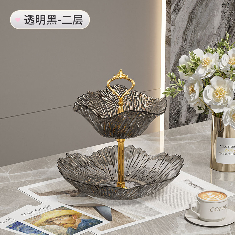 軽くて豪華な多層花びらトレイ、リビングルーム用の高級落下防止ドライフルーツトレイ、高級業務用デザートスナックトレイ|undefined