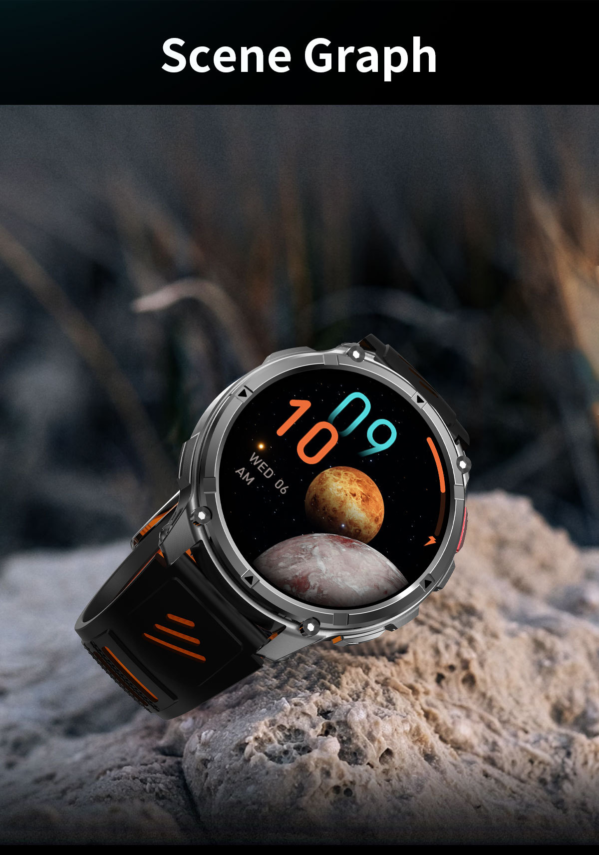 Smartwatch For Outdoor Sports With Calling Compass And Flashlight_voghion.com