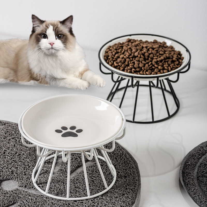 Tacos de cerámica para gatos de mascotas Tacos de perros pequeños y medianos Tacos de alimentos lentos para perros y gatos Tacos de arroz de cuello de protección de pies altos
