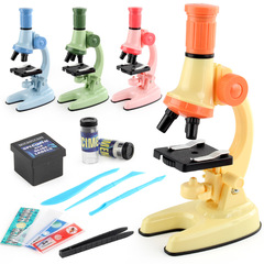Cross-border new children's microscope science experiment set toy, primary school students' microscope toy, colorful box set