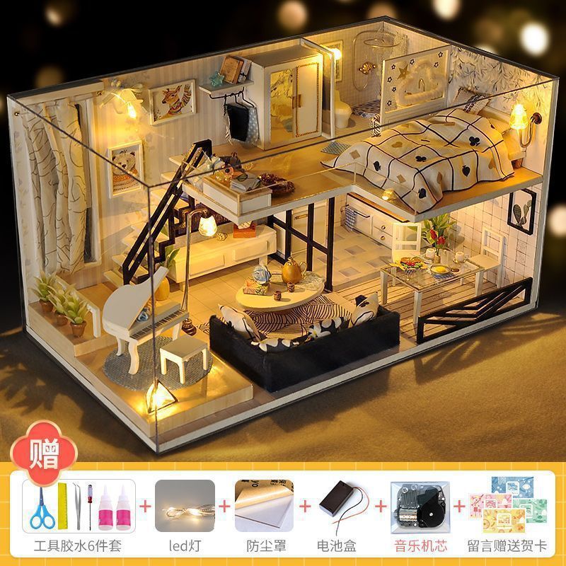 2025网红款手工小屋中国风古建筑拼装房子模型儿童玩具生日送女生|undefined