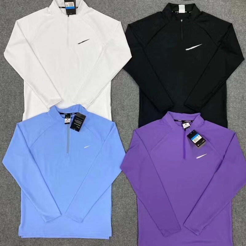 New sports student training half zipper spring and autumn training clothes long sleeve sports training running top breathable reflective fashion