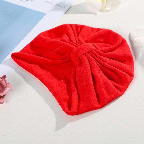Four seasons baby hat pure cotton Indian hat soft boneless solid color newborn baby hat for male and female babies with fontanel protection