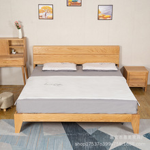 新中式实木床1.5米1.8米樱桃木橡木床厂家加工定制双人床家用卧室