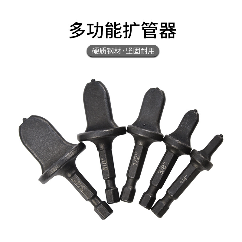 Expansor de tubo de mango triangular de 6 piezas Tubo de soporte en pulgadas negro Aire acondicionado Herramienta de expansión de tubo de cobre Amplificador de tubo de cobre