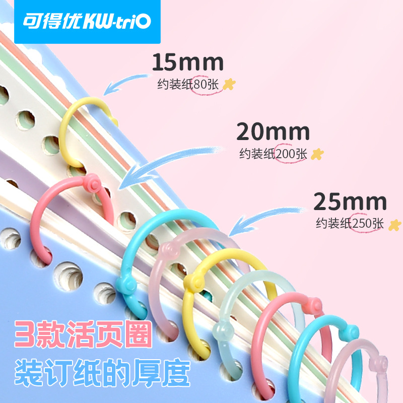 Kefeu anillo de clip de hojas sueltas de un solo orificio anillo de unión clip de hojas sueltas clip de plástico hebilla anillo de unión anillo de hojas sueltas