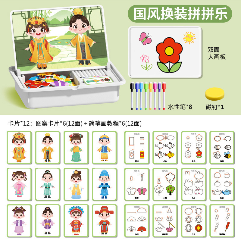 磁力拼图儿童表情磁力贴玩具3到6岁男孩女孩宝宝幼儿园早教玩具|undefined