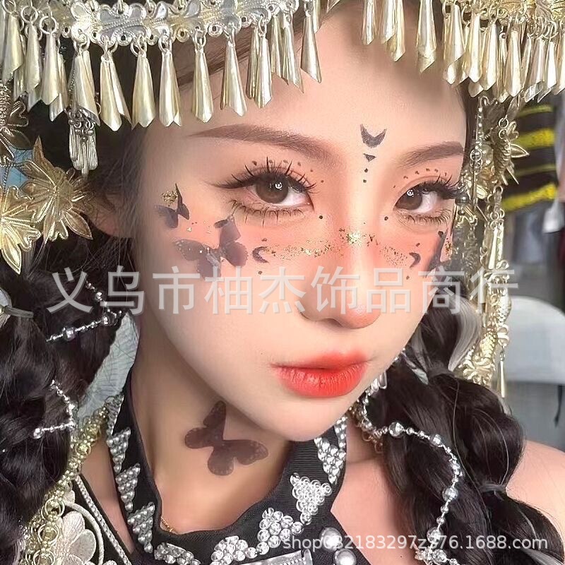 Black tulle butterfly single layer Hani suit photo sticker face beauty manicure material diy handmade accessories bride