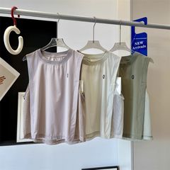 大厂订单!夏季户外山系运动无袖拼接镂空背心速干网孔透气上衣女
