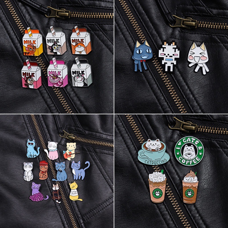 Casual Cute Cartoon Cup Cat Alloy Enamel Plating Unisex Brooches display picture 4