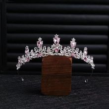 新款韩式新娘皇冠头饰儿童头箍合金王冠生日派对水钻发箍王冠饰品