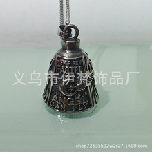 外贸跨境热销上新翼轮翅膀机车钥匙扣骑行幸运铃铛项链饰品
