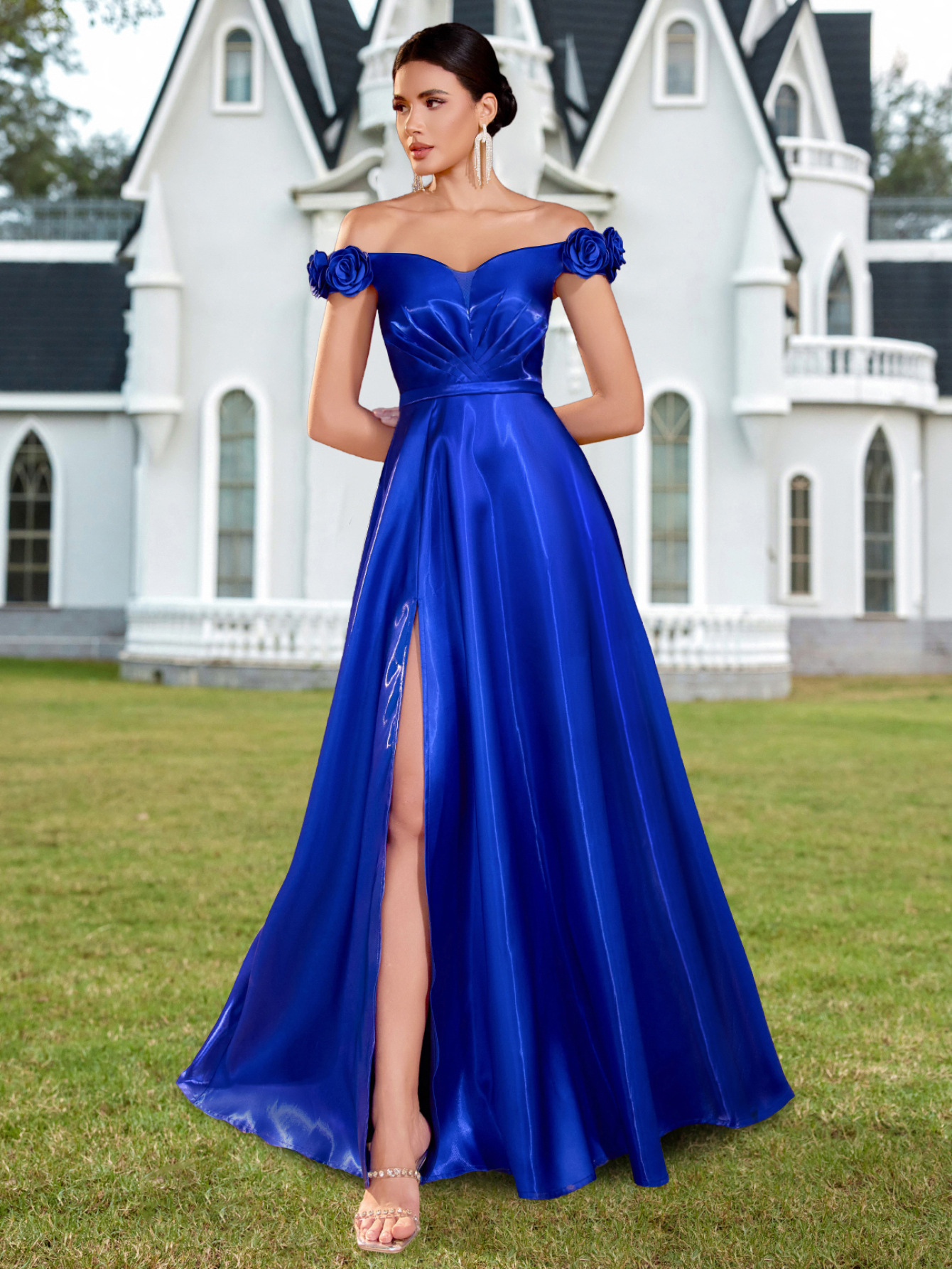 Transfronterizo Amazon nuevo temperamento top de tubo vestido brillante fiesta de lujo ligero reunión de damas vestido de noche elegante