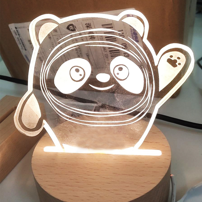 Net Red Cross Border 3D Acrylic identification originality Atmosphere lamp machining luminescence gift Electronics Night light laser Ready