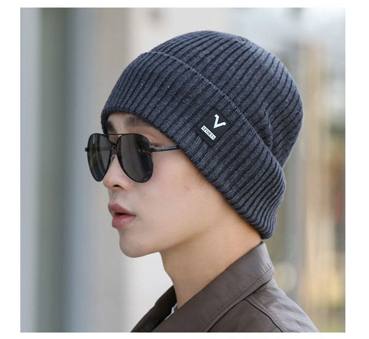 Hat for men in autumn winter, new plush thickened knitted hat, Korean version, winter warmth, ear protection, and cold_voghion.com