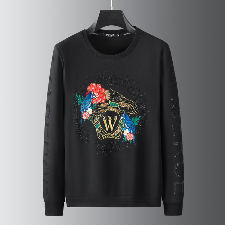 Men's Pullover Sweater And Track Pants Set With Sequin Embroidery_voghion.com