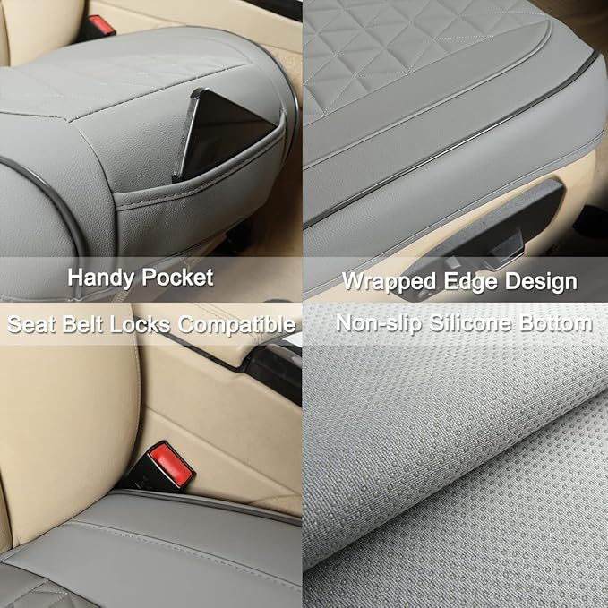 Universal four-season car seat cushion, summer perforated car seat cushion, leather three-piece car seat cushion set