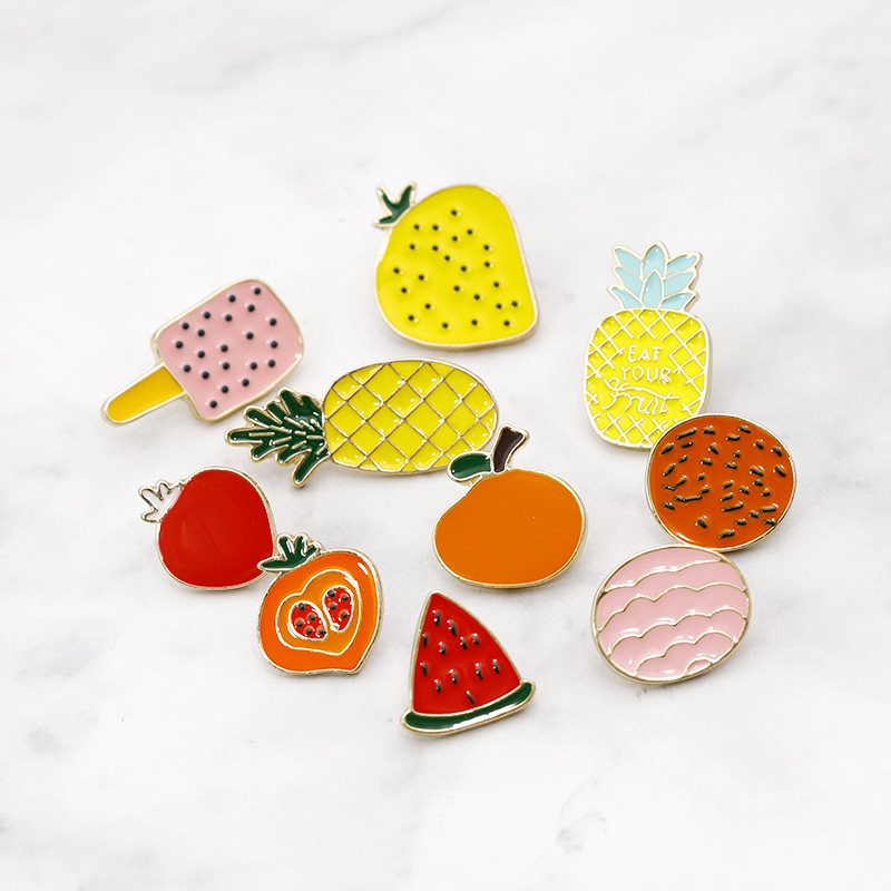 New Color Fruit Pine Alloy Brooch 12 Pieces Wholesale display picture 1