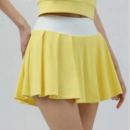 Fitness Golf Pleated Running Sports Quick-Dry Anti-Exposure High-Waist Feather Tennis Yoga Wear Half-Skirt Shorts Fitness Golf Pleated Running Sports Quick-Dry Anti-Exposure High-Waist Feather Tennis Yoga Wear Half-Skirt Shorts