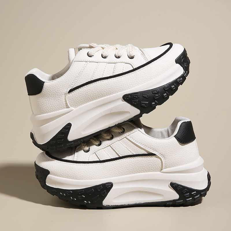 Korean Version of Dad's Shoes for Women in Early Spring 2024, New Student Leisure Street Shooting Shoes for Women, Height Increasing Board Shoes_voghion.com