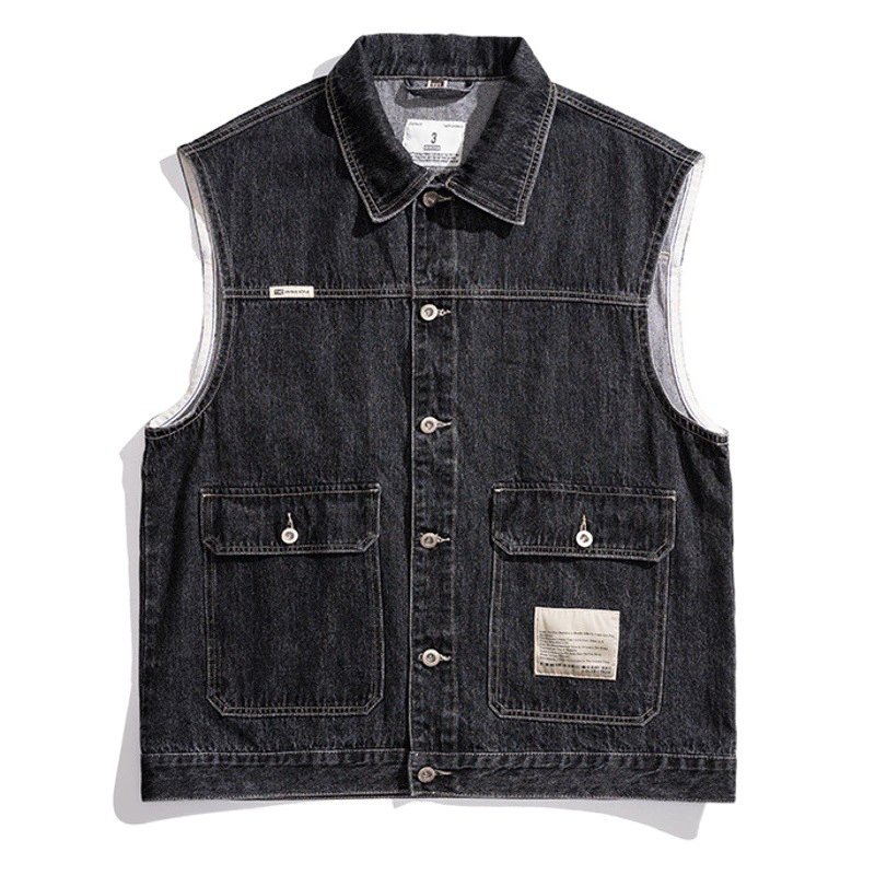 Z6012 Большие размеры мужской толстый жилет 300 Jins старый ретро FICE жилет свободная Мужская джинсовая куртка