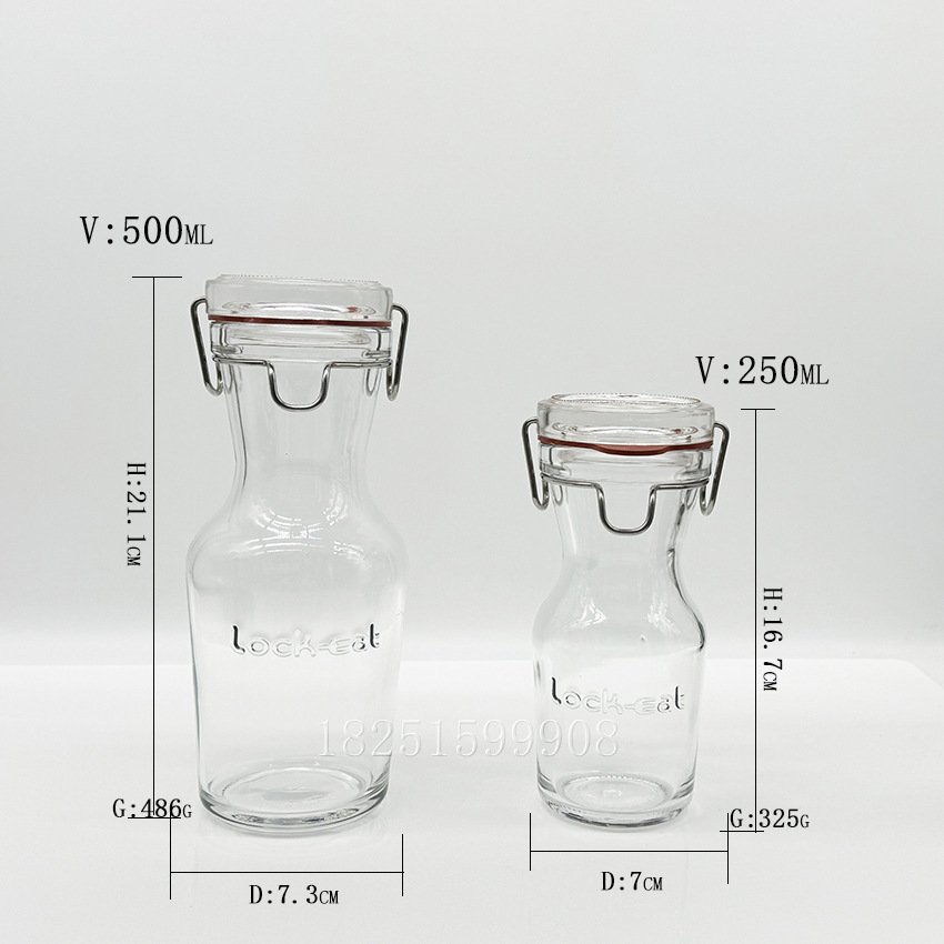 石塚硝子玻璃密封罐泡菜瓶子咖啡豆茶叶奶粉储物罐带锁扣徐州玻璃