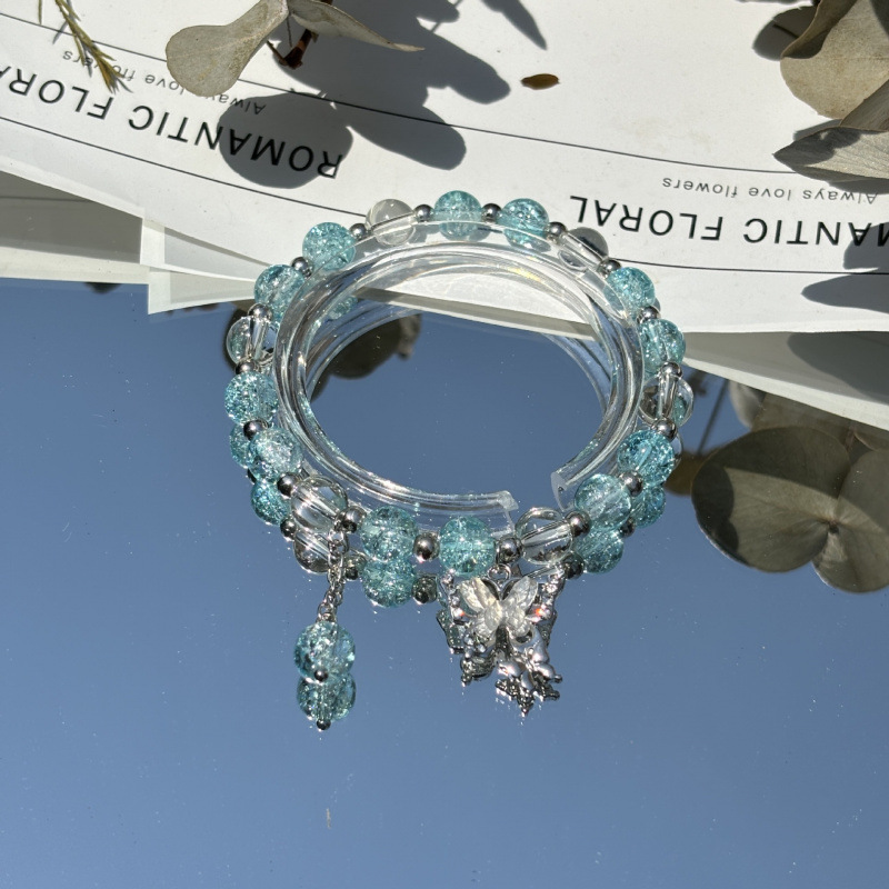 S042-블루 크리스탈 나비 팔찌#SZ305용