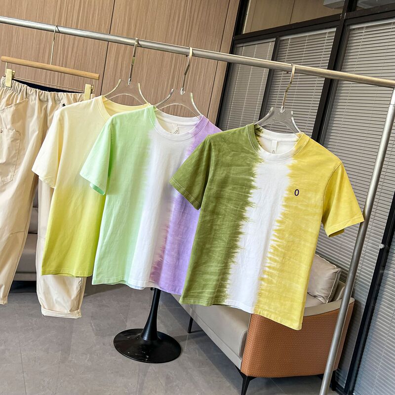 Niche Designer Summer Women's Thin, Breathable and Versatile Tie-Dye Brushed Round Neck Casual Short-Sleeved T-Shirt