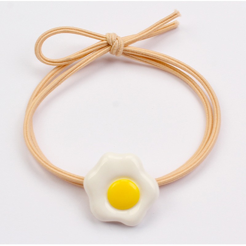 Khaki poached egg hair rope