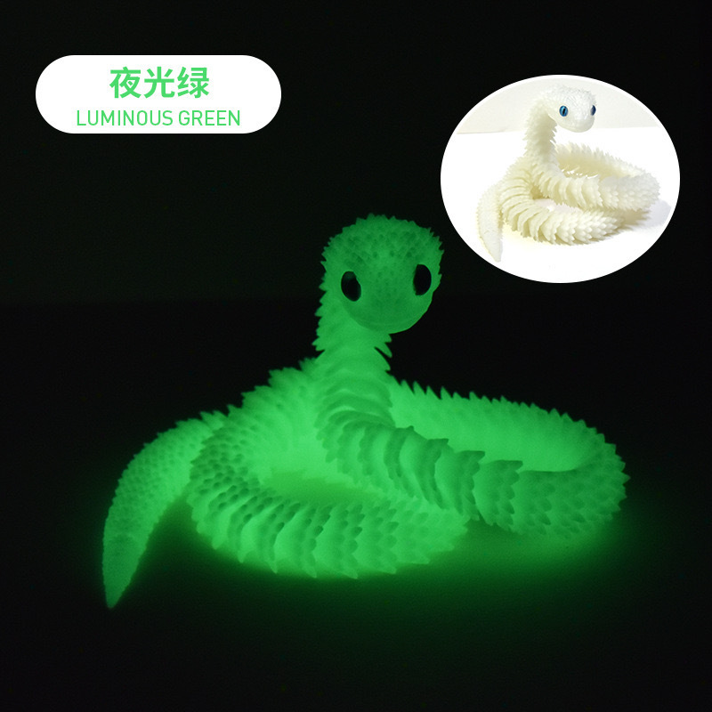 新款蝰蛇3d打印蛇年玩具手办蛇蛋套装关节可动物模型仿真小蛇夜光|undefined