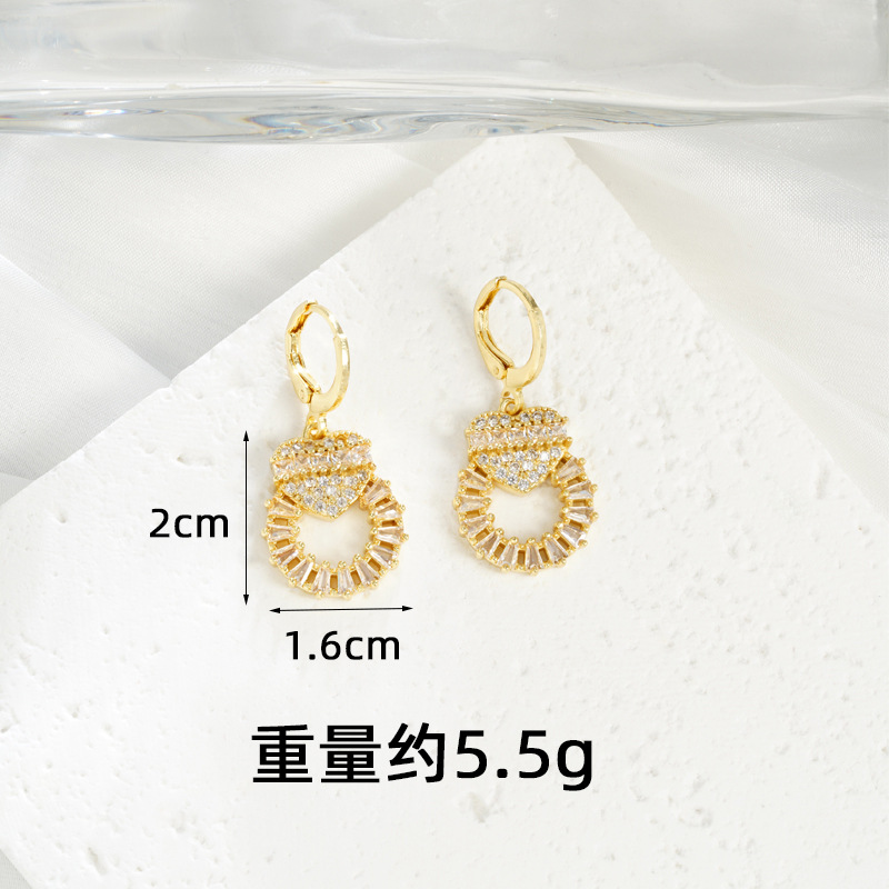 Nuevo collar chino de oro de arena vietnamita estilo europeo y americano estilo de diamante en forma de anillo de orejas femeninas no se desvanecen joyas