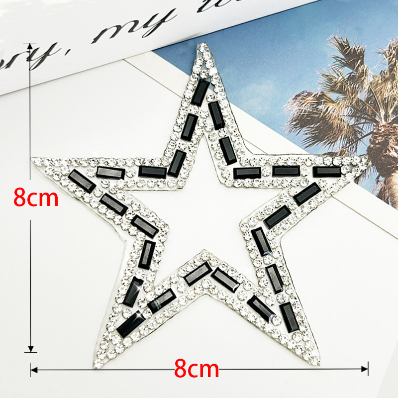 Nuevo diamante de pentacos accesorios de joyería tela de perforación hueca patrón adhesivo sombrero de diamante adesivo decoración diy