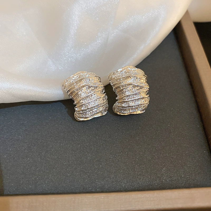 Серебряная игла, циркон, серебряные серьги, широкий цветовой диапазон, простой и элегантный дизайн