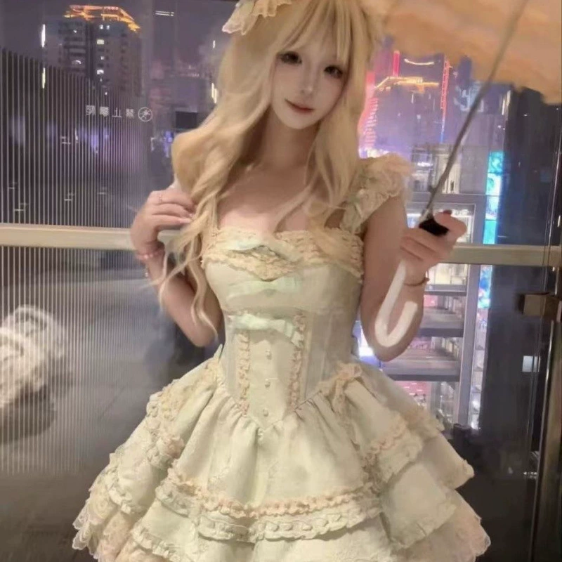 Кружевное платье, мини-юбка, стиль Lolita, Lolita Jsk