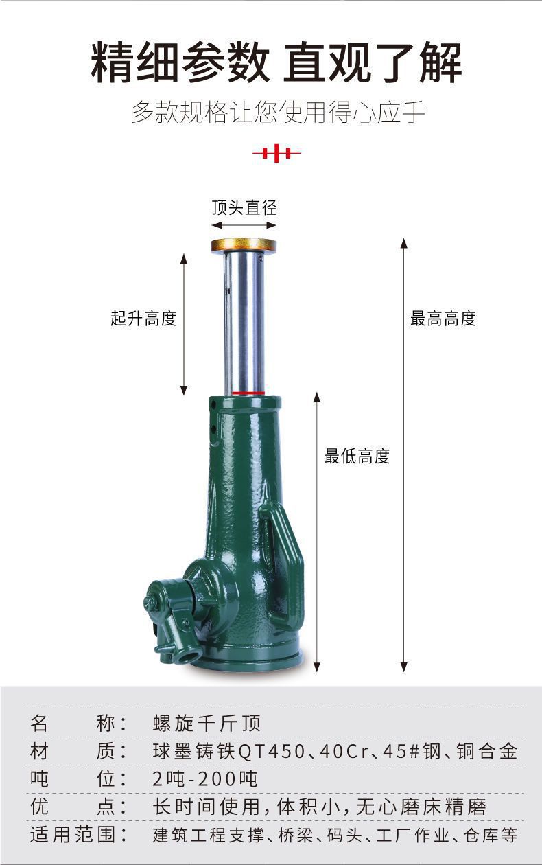 Spiral 0kg Gear-Type Hand-Cranked 5-Ton 10t 20t 32-Ton 50t Low-Profile Heavy-Duty Mechanical Hoist 0kg Ton