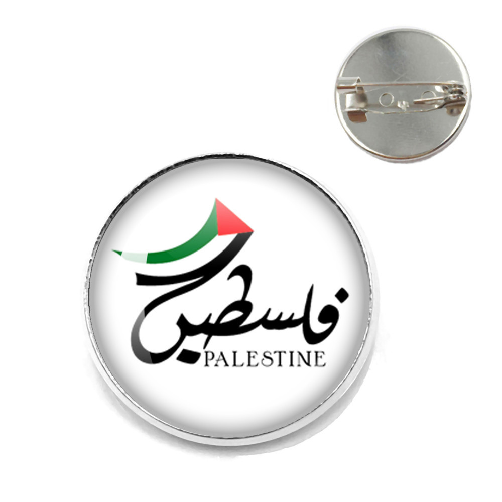 Transfronterizo pin bandera palestina vidrio personalidad arte insignia broche accesorios hombres mujeres broche