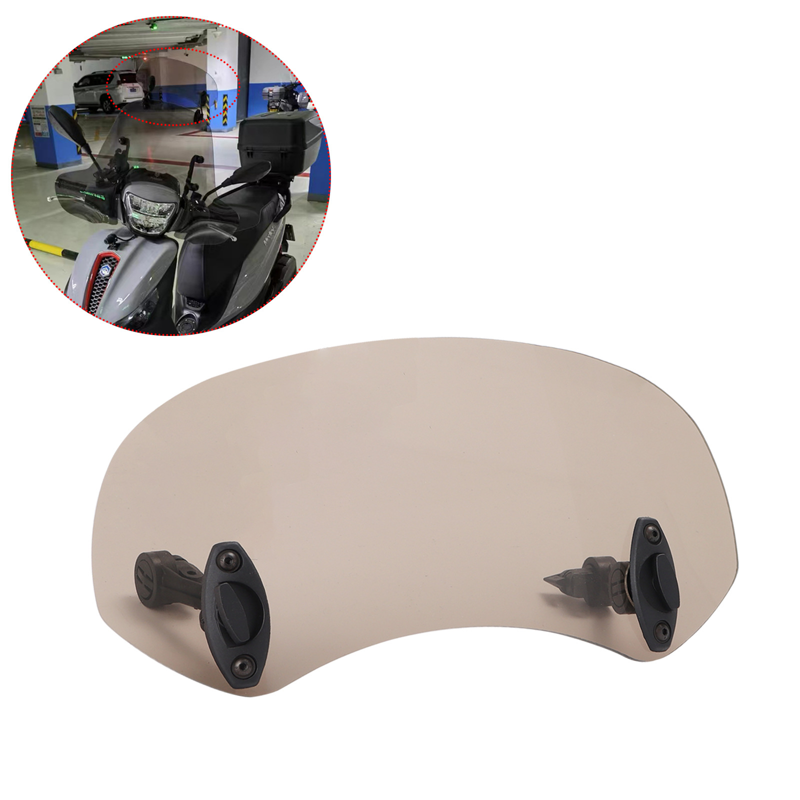 Motorcycle Modification Parts, Front Height-Adjustable Windshield, Suitable for Yamaha, Suzuki, Piaggio, Guangyang