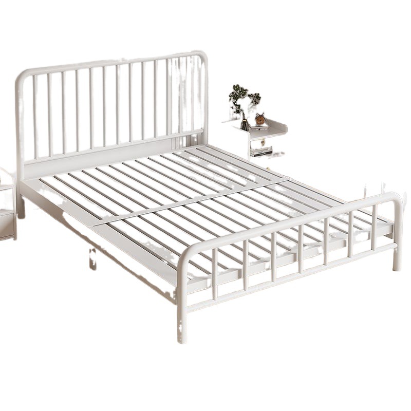 Cama de hierro, cama doble, simple, cama de hierro de 1,8 m, habitación de alquiler de 1,5 m, marco de hierro, cama individual de 1,0 m, fábrica de camas grandes al por mayor