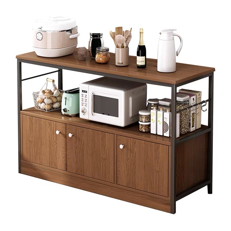 WBZ7櫥櫃置物架家用小做飯桌子帶門廚房柜子切菜桌子收納櫃儲物櫃