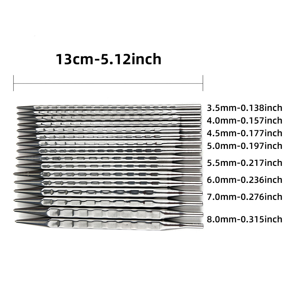 Herramientas de trenzado transfronterizas de acero inoxidable pulido agujas cúbicas onduladas agujas de anillo intercambiables 8 conjuntos de agujas