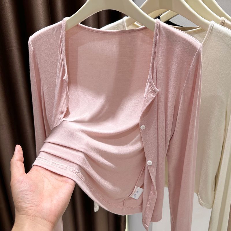 Super-Feel Modal Sunscreen Cardigan for Women in Summer with Suspender Skirt Outer Top Thin Long-Sleeved Shawl Blouse Super-Feel Modal Sunscreen Cardigan for Women in Summer with Suspender Skirt Outer Top Thin Long-Sleeved Shawl Blouse