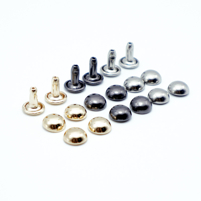 Accesorios de equipaje de ropa de metal hardware remache de una sola cara y de doble cara tapa de remache clavo plano redondo clavo de setas image 7