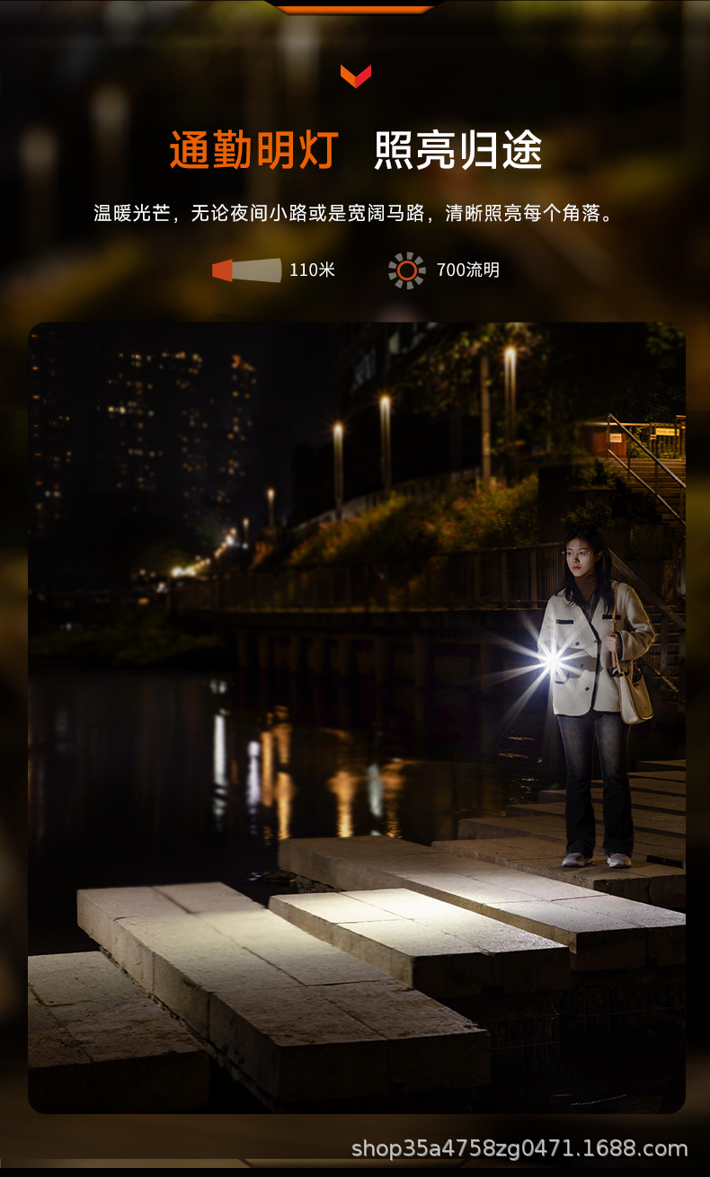 Fenix E06R Portable All-Metal Keychain High-Brightness Flashlight USB Direct Charging 500 Lumens