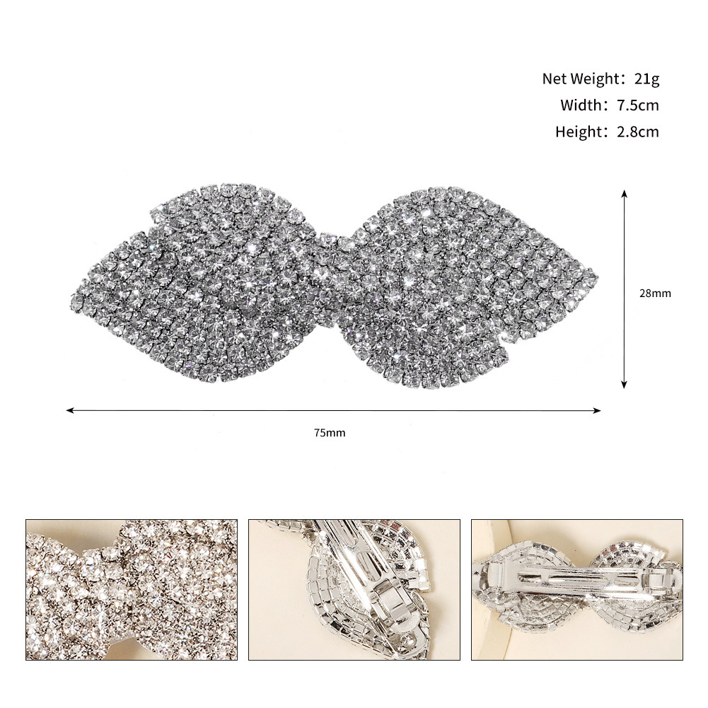 20g Weight Hair Clip Hair Accessories Type 1 Piece Quantity Banquet, Party Occasion Rhinestone Material Heart Shape, Bow Knot Pattern All Seasons Season Women's Gender Elegant, Shiny Style Elegant Shiny Women's Heart Shape Bow Knot Rhinestone Hair Clip 17